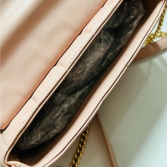 Next Pink Stud Quilted Gold Chain Evening Shoulder Clutch Crossbody Handbag - Picture 8 of 10